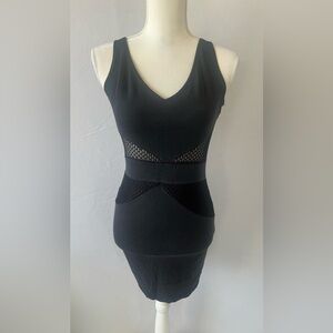 Motel Rocks Black See-Through Paneled Dress